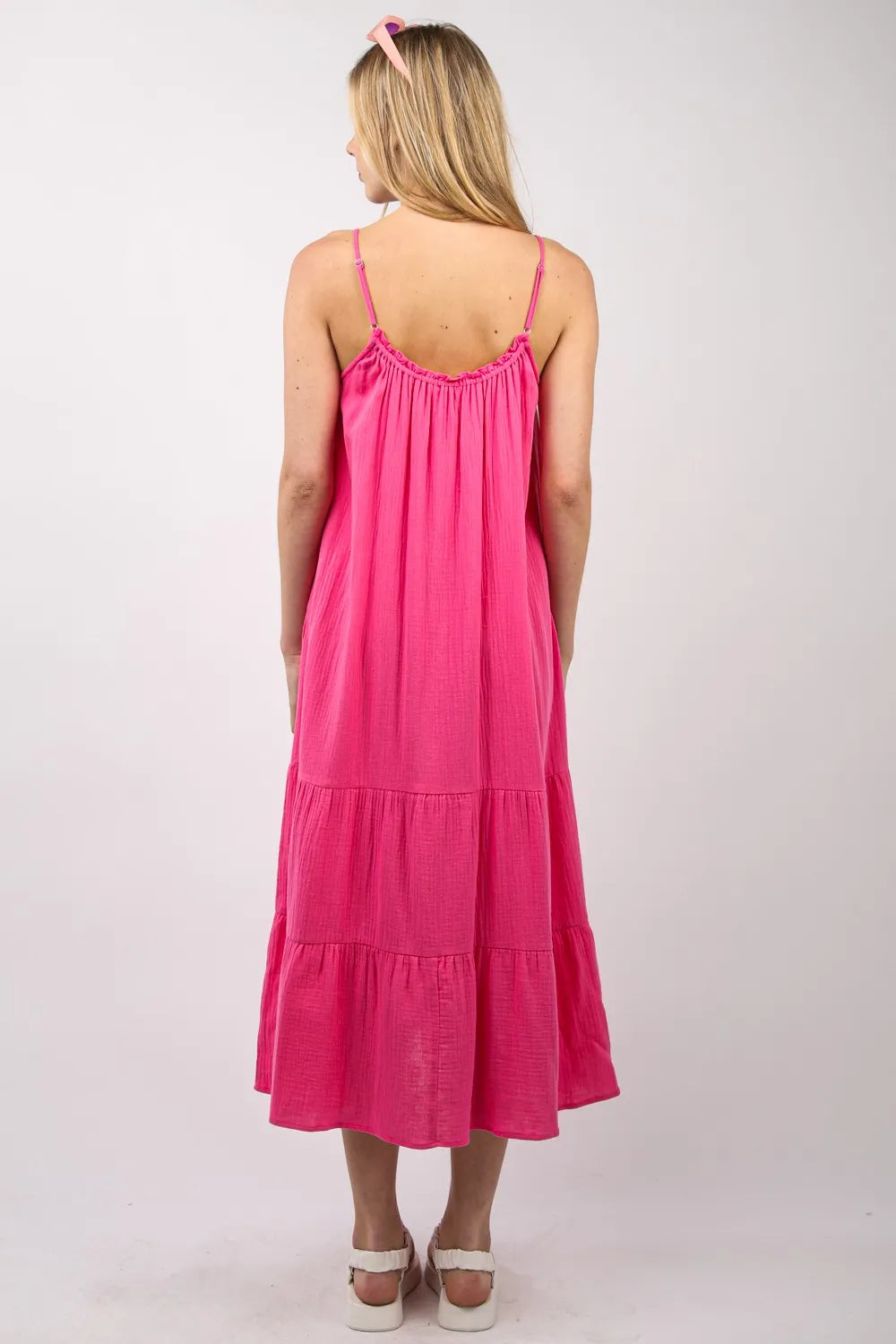 VERY J Ruffled A-Line Midi Cami Dress Secondary image