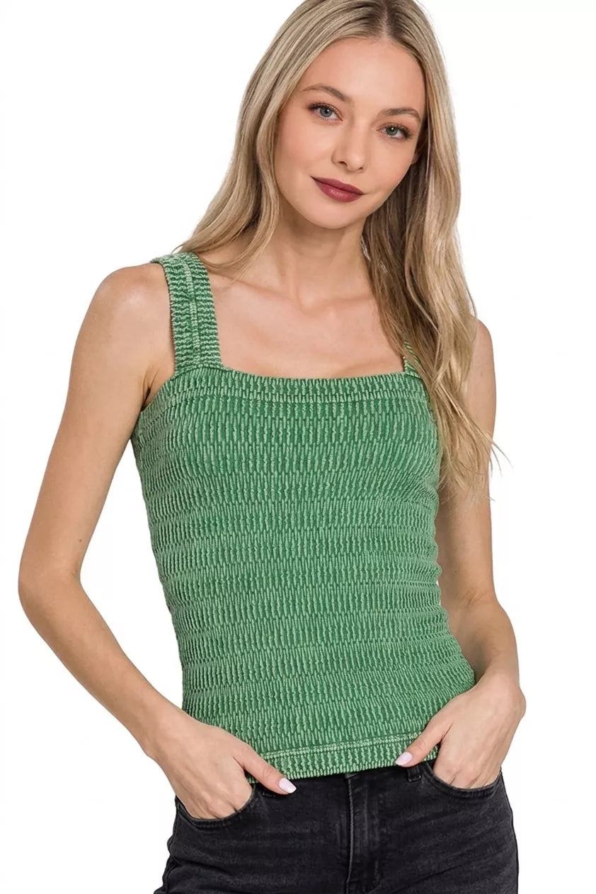 Zenana Seamless Winkle Stone Washed Tank Top Secondary image