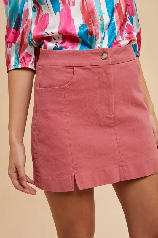 Stylish Slit Detailed Mini Skirt Secondary image