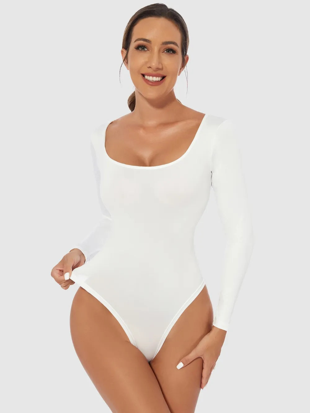 Full Size Scoop Neck Long Sleeve Bodysuit Secondary image