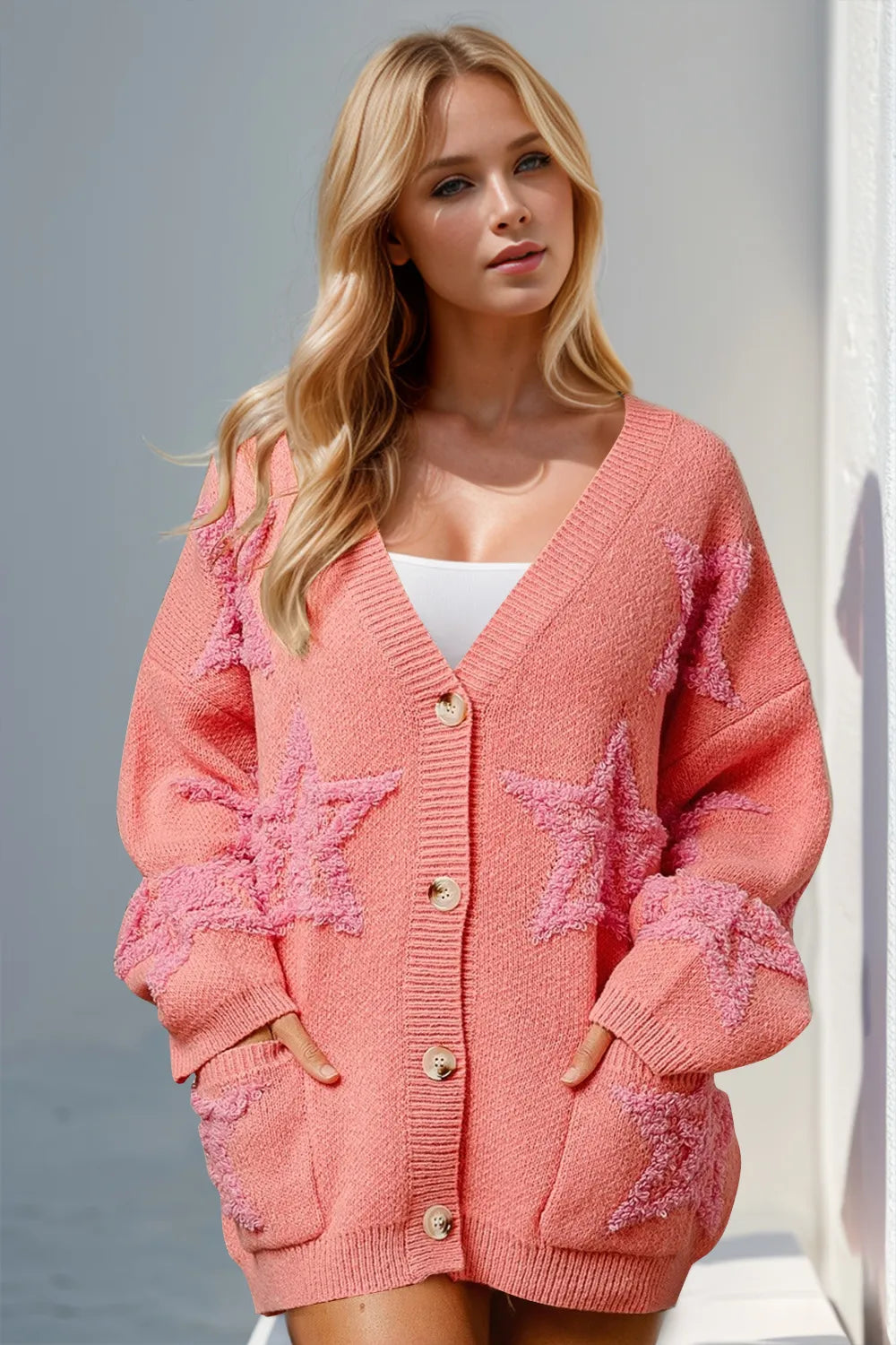 Button Up Star Pattern Cardigan Secondary image