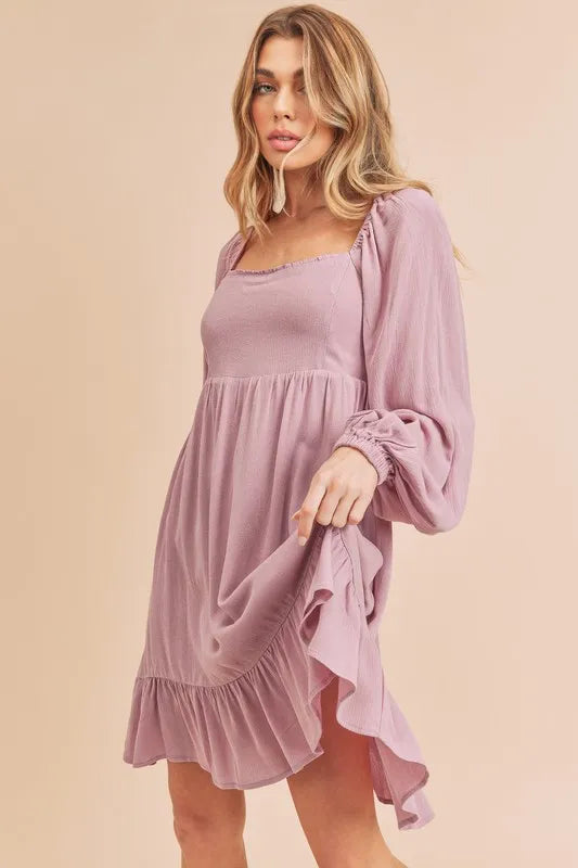 Aemi + Co Ruffled Hem Mini Dress Secondary image