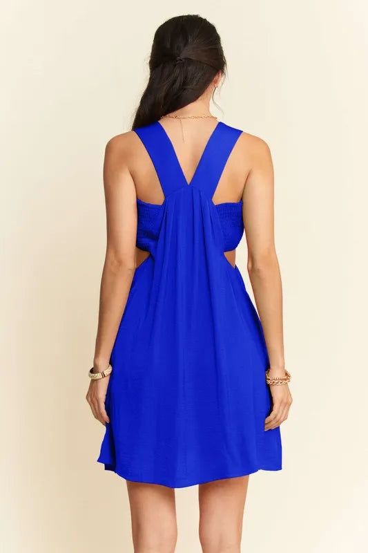 Washed Satin Cutout Mini Dress Secondary image