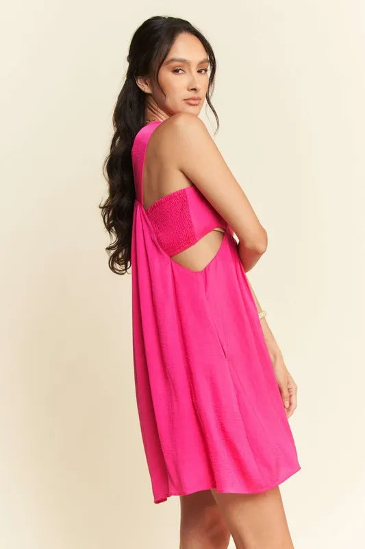 Washed Satin Cutout Mini Dress Secondary image