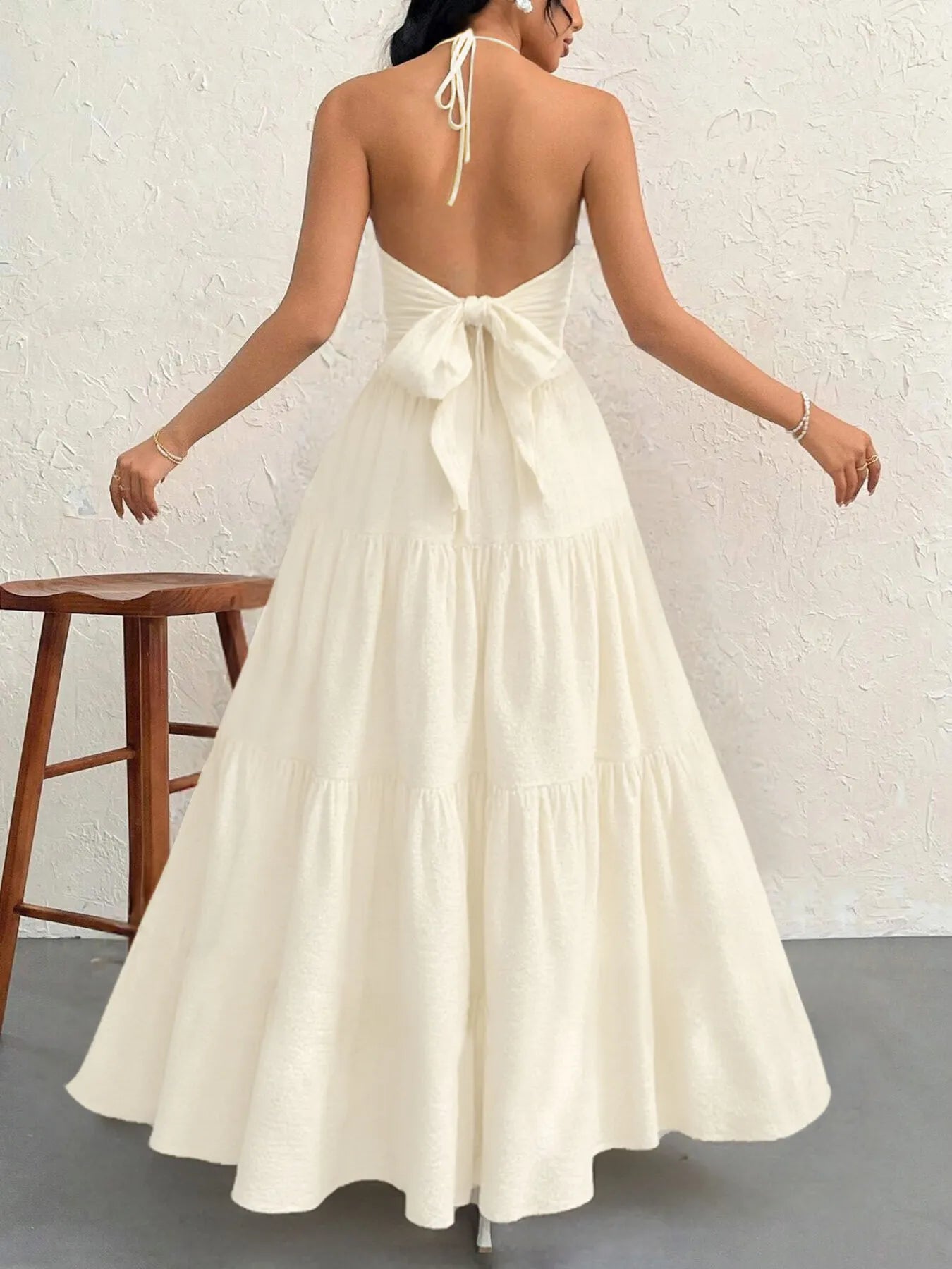 Halter Neck Tiered Maxi Dress Secondary image