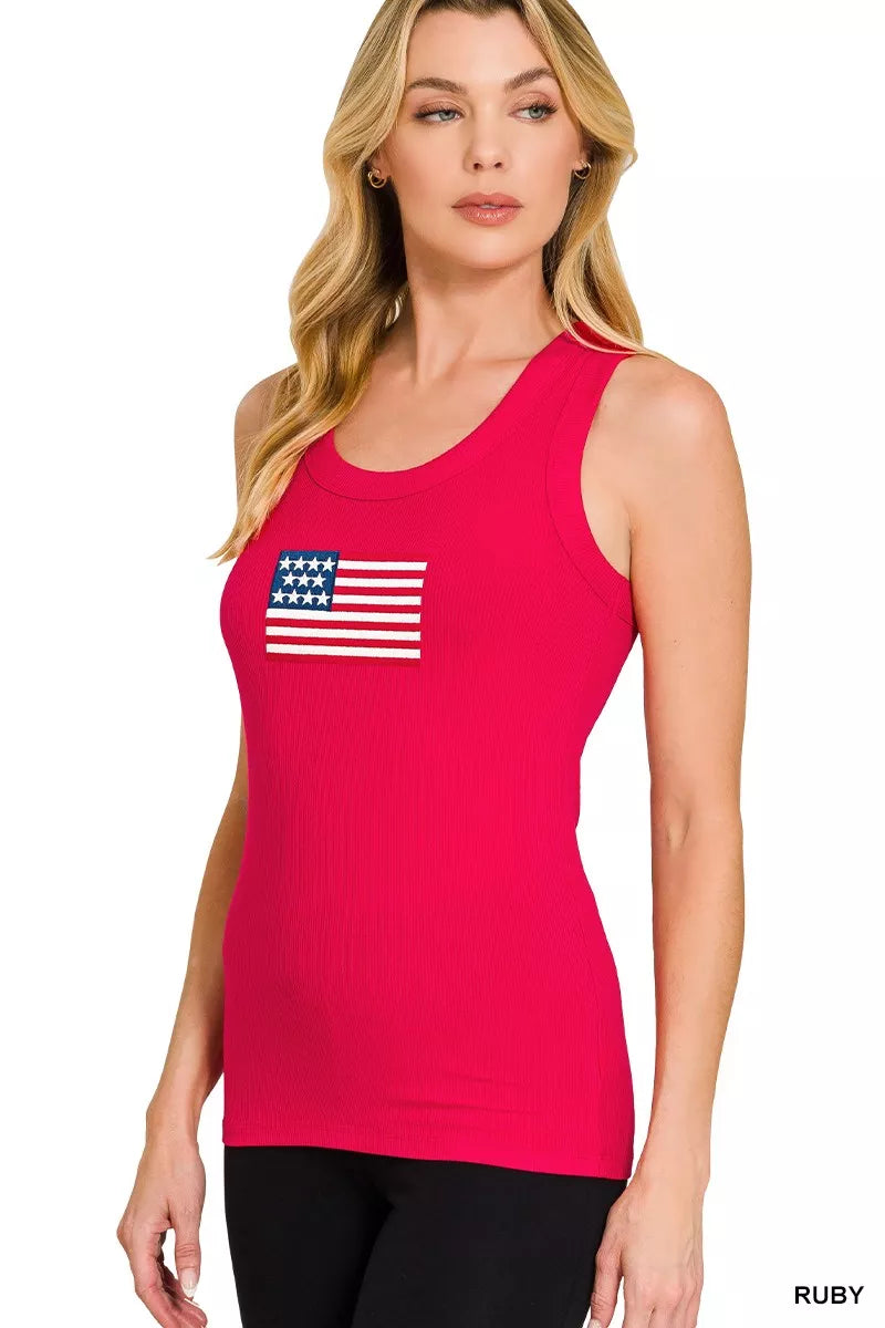 Zenana American Flag Tank Secondary image
