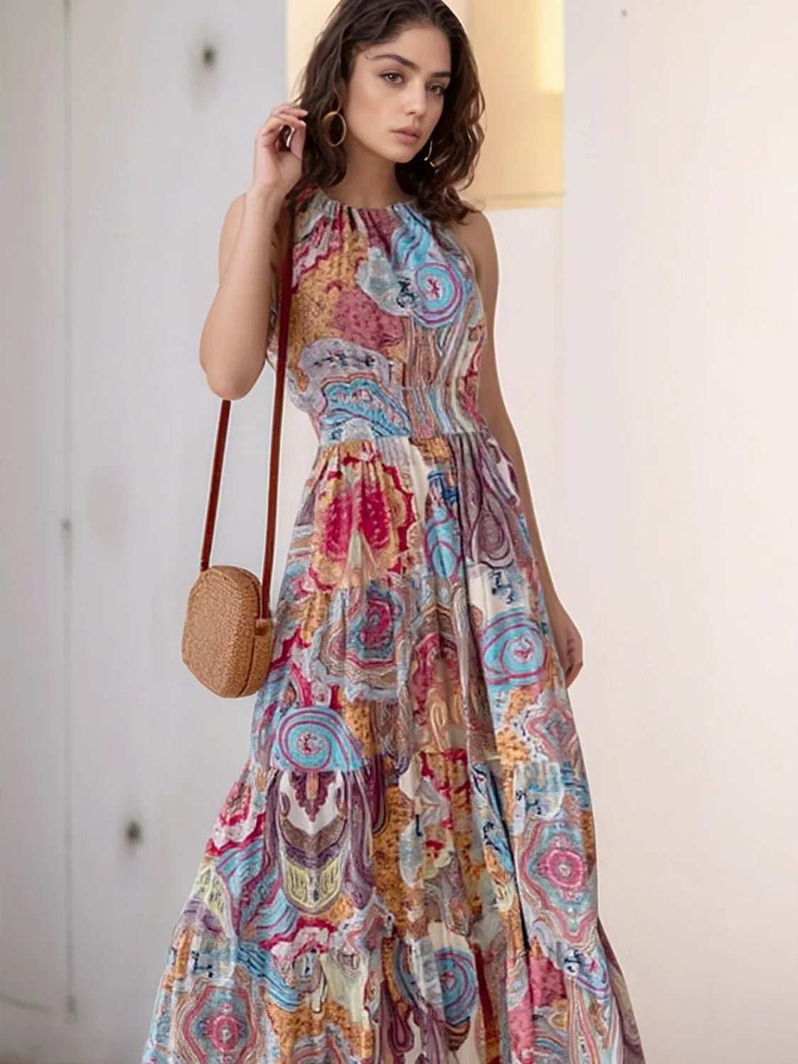 Printed Halter Neck Maxi Dress Secondary image