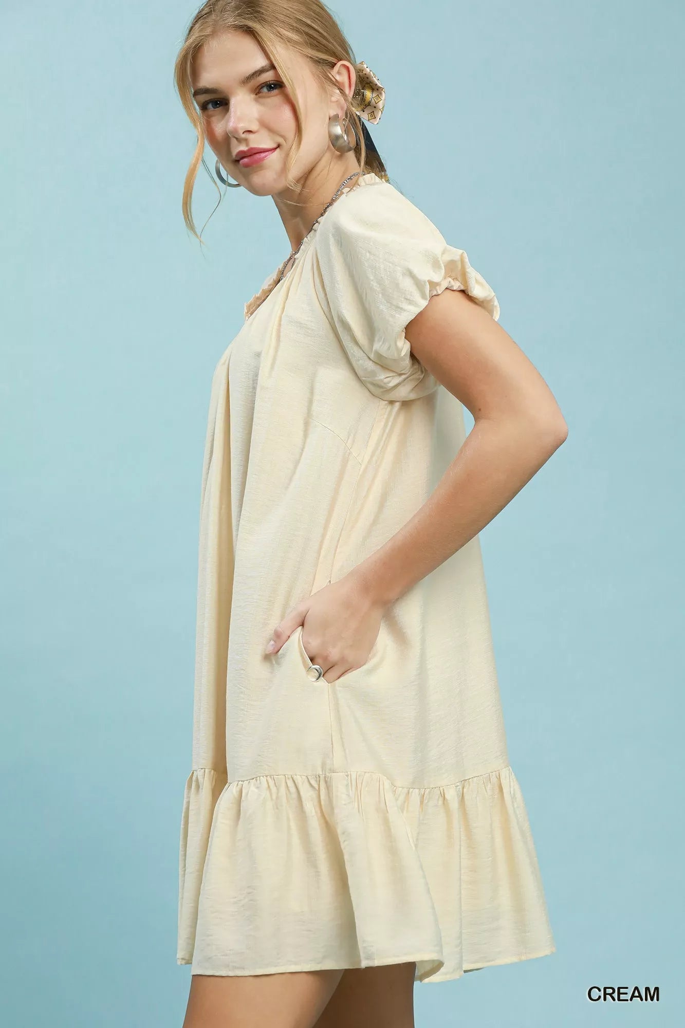 Umgee Ruffle Hem Mini Dress Secondary image