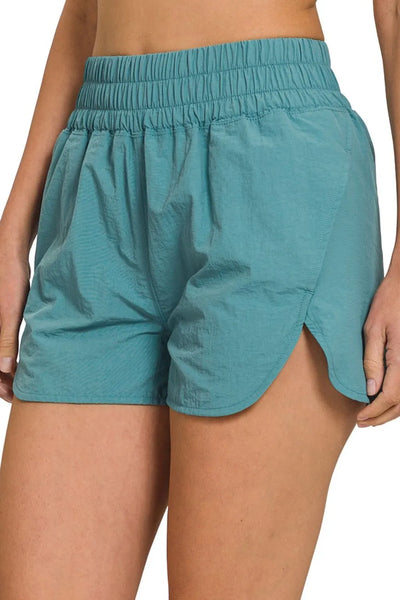 Windbreaker Smocked Waistband Running Shorts