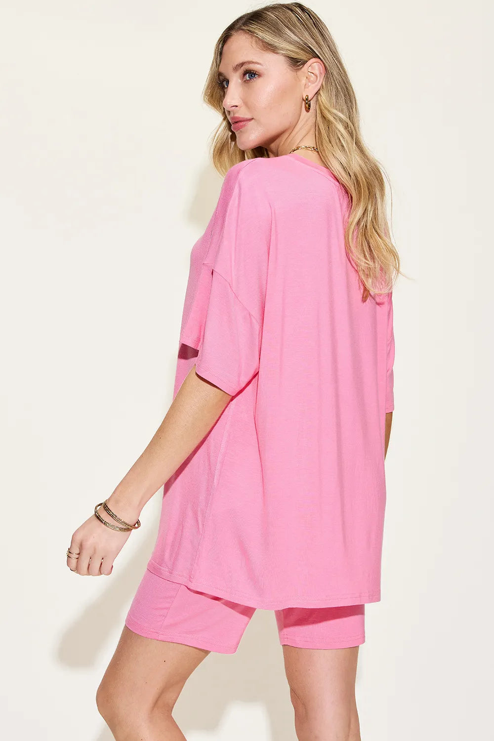 Basic Bae Full Size V-Neck Drop Shoulder Set Secondary image