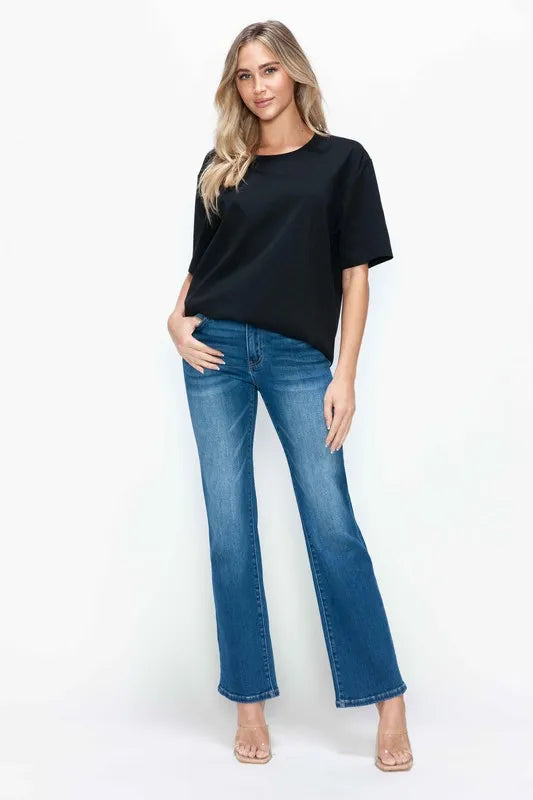 bytos Full Size Cat's Whiskers High Rise Straight Jeans Secondary image