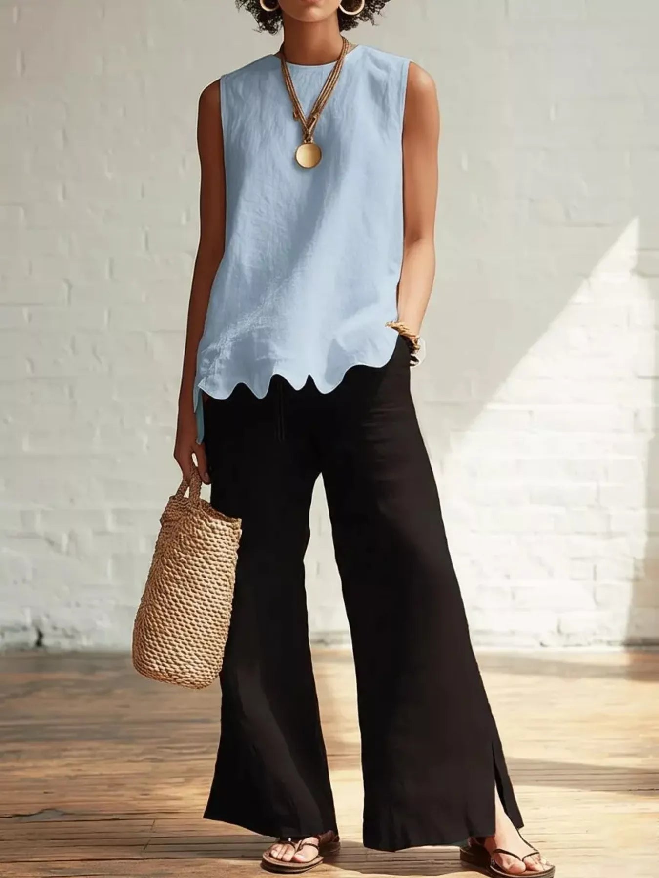 Scalloped Hem Tank Top Secondary image