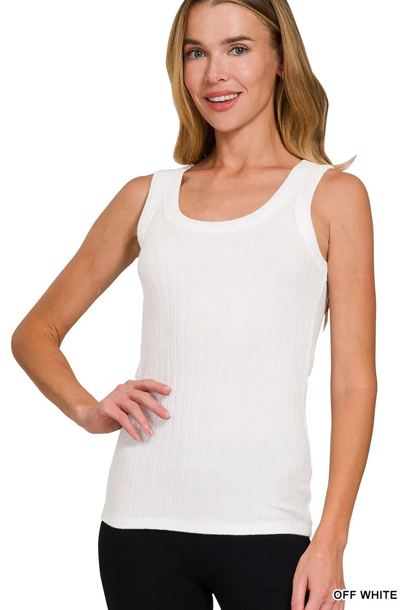 Zenana Melange Rib Tank Secondary image