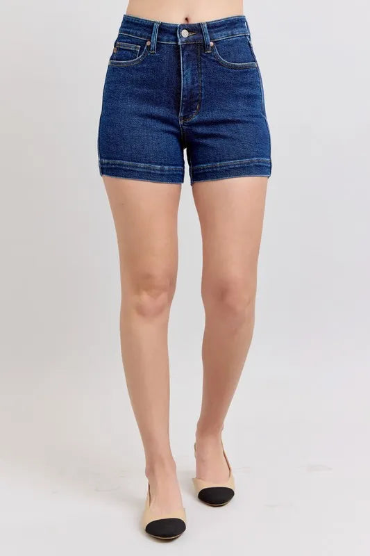 Tummy Control Denim Shorts Secondary image