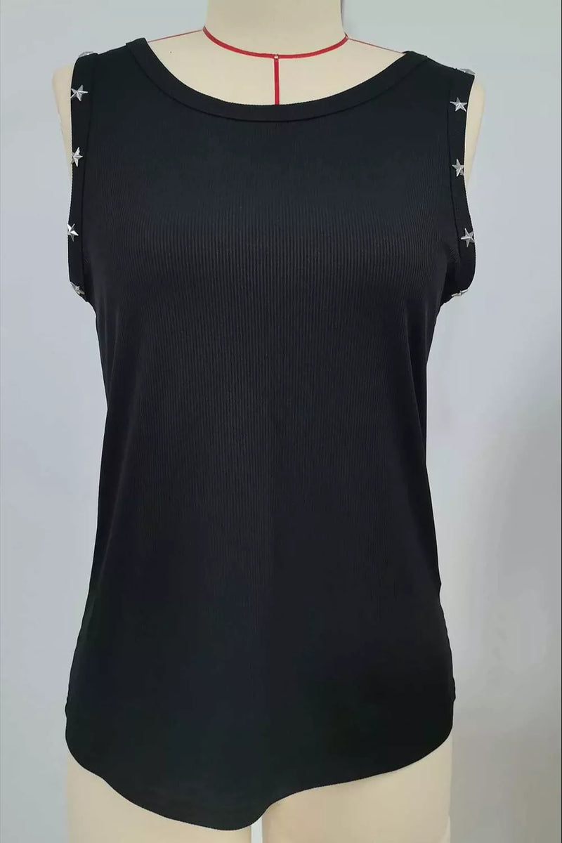 Star Detail Ribbed Tank Top Secondary image