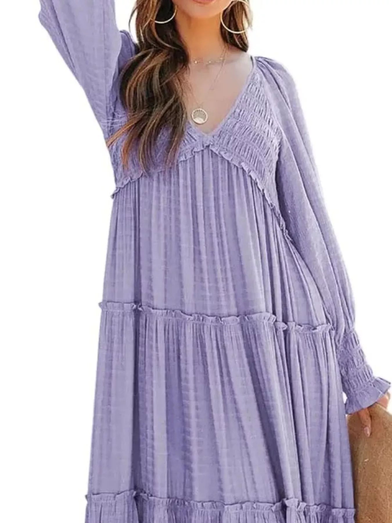V-Neck Long Sleeve Maxi Dress Secondary image