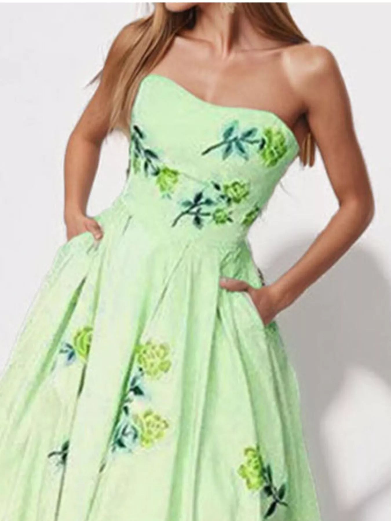 Floral Print Tube Maxi Dress Secondary image