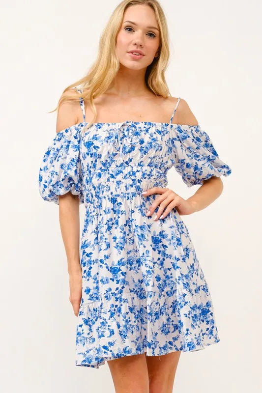 And The Why Off Shoulder Bubble Sleeve Dress Secondary image