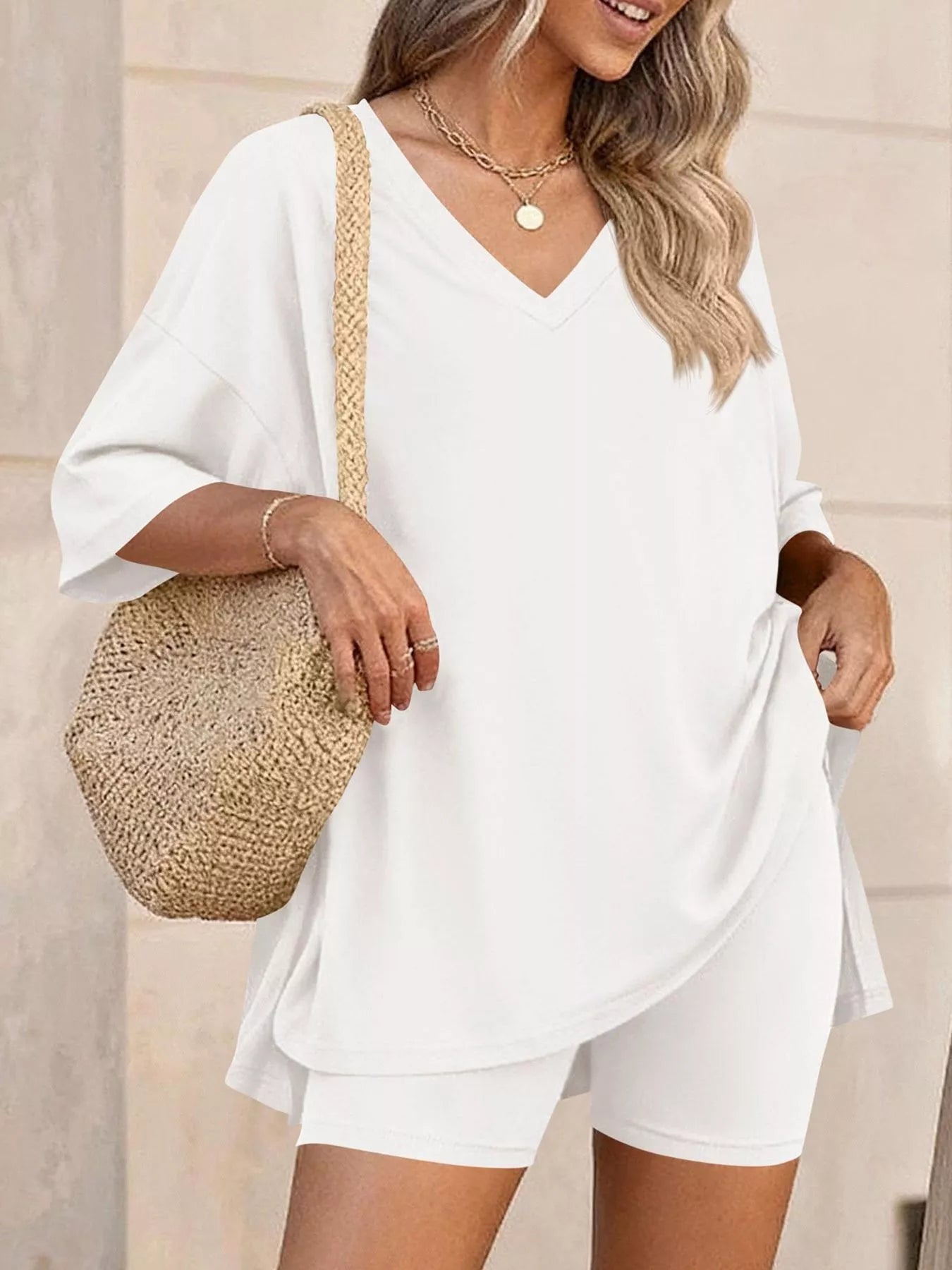 Casual Loose V-Neck Set Secondary image