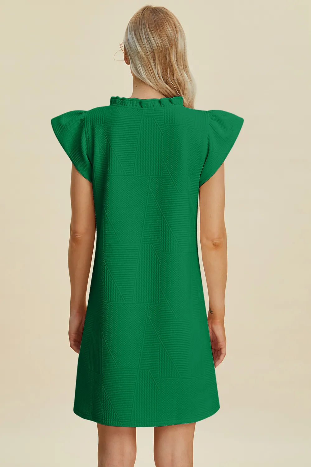 Double Take Ruffled V-Neck Cap Sleeve Dress Secondary image