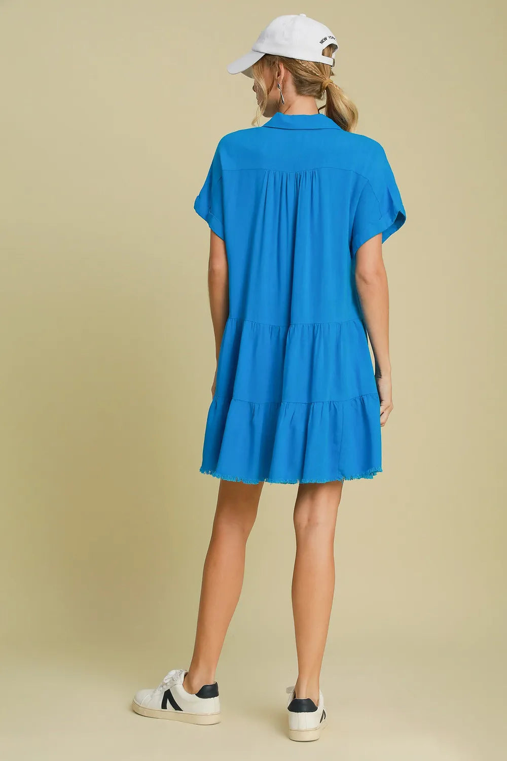 Umgee Full Size Raw Hem Tiered Dress Secondary image