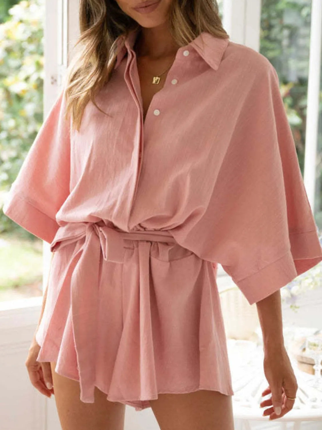 Chic Collared Neck Romper Secondary image
