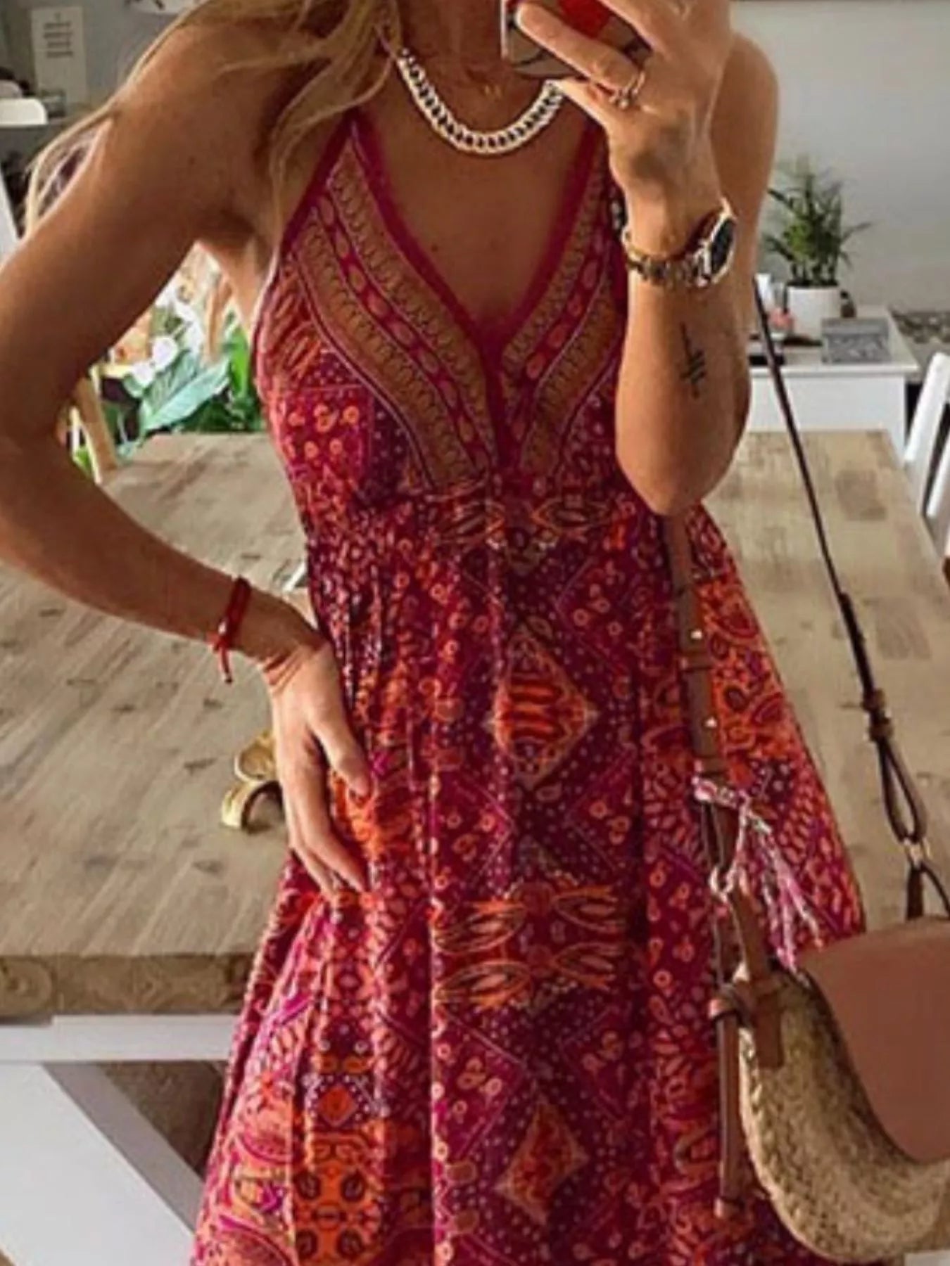 Printed V-Neck Maxi Dress Secondary image