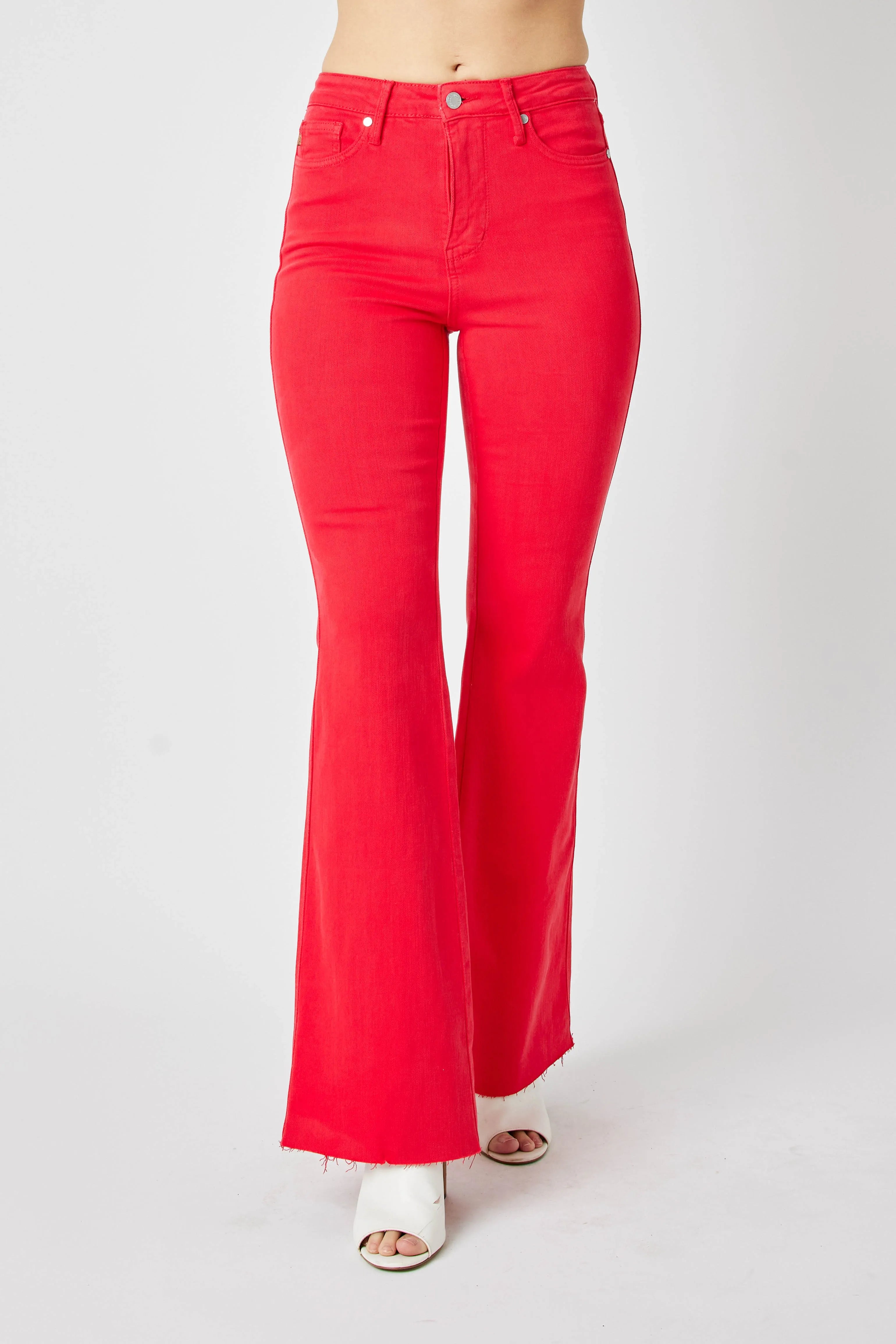 Judy Blue Full Size Hw Tummy Control Garment Dyed Flare Jeans Plus Size Secondary image