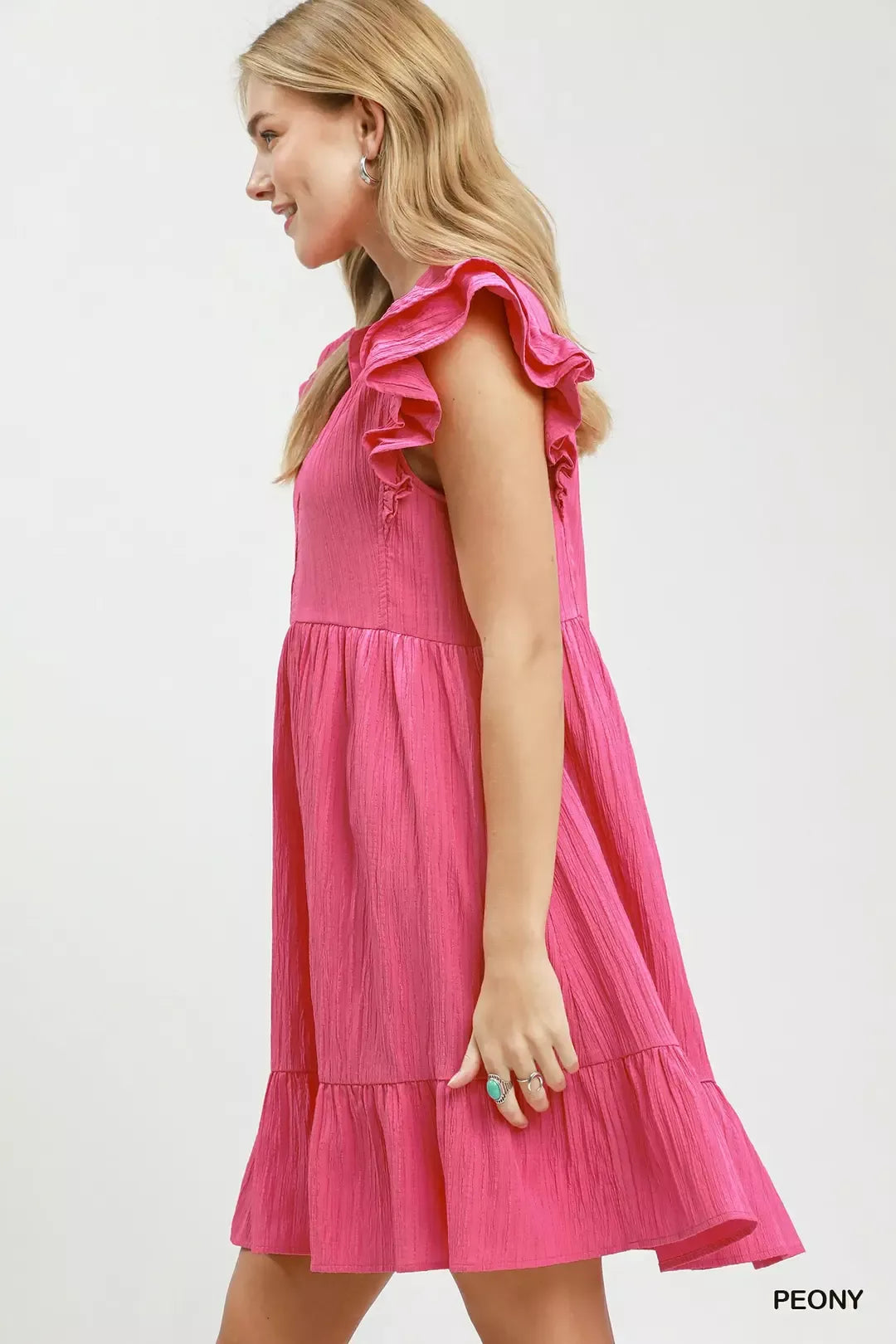 Umgee Ruffle Sleeve Babydoll Dress Secondary image