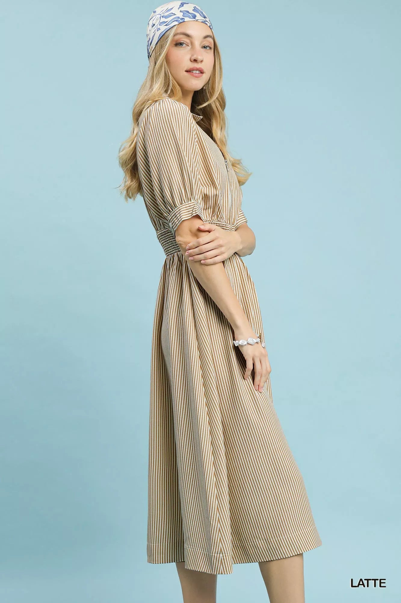 Umgee Striped Midi Dress Secondary image