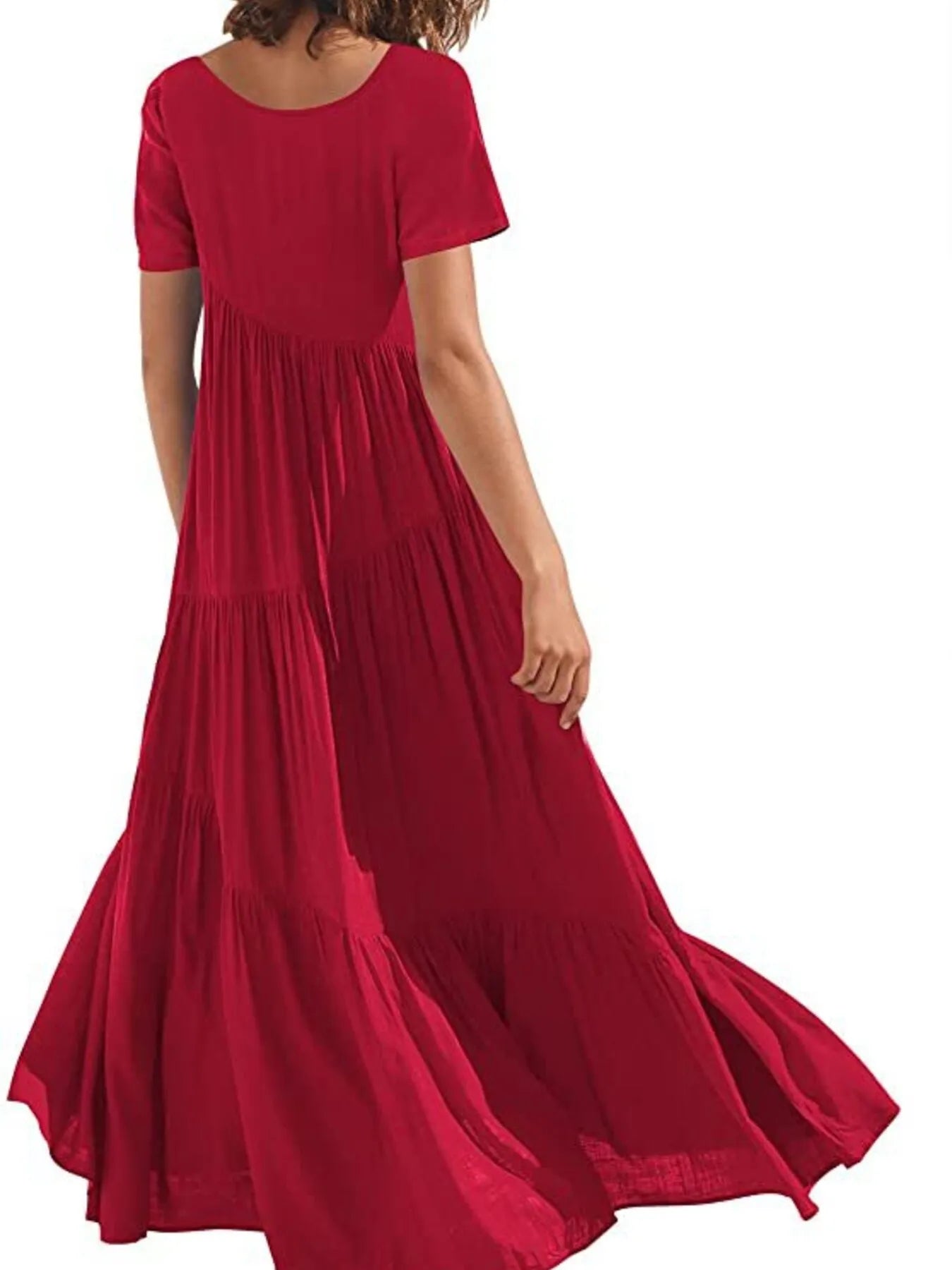 Round Neck Tiered Ruffle Maxi Dress Secondary image