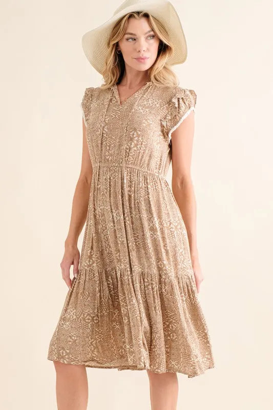 Boho Printed Tiered Maxi Dress
