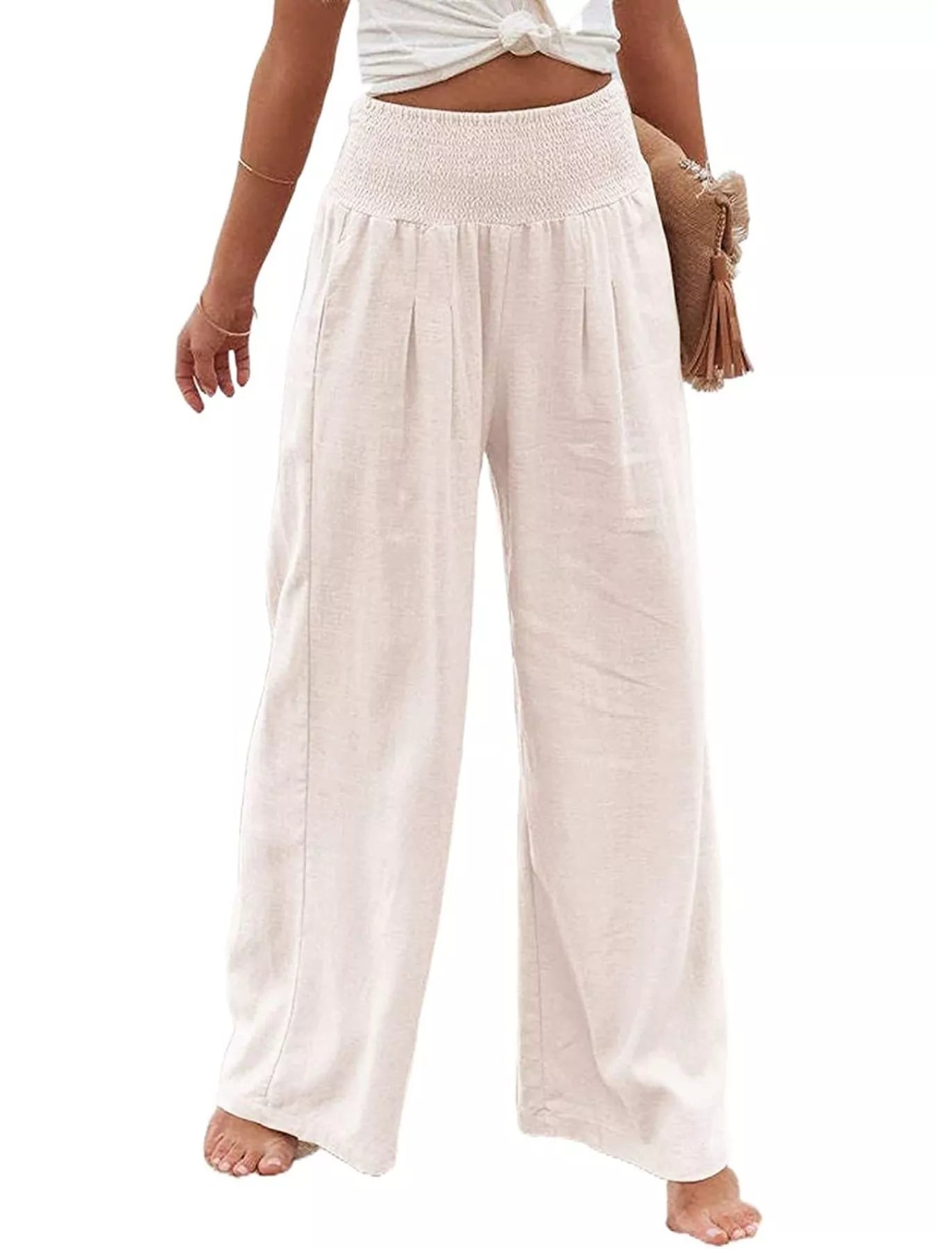 Smocked High Waisted Pants Secondary image