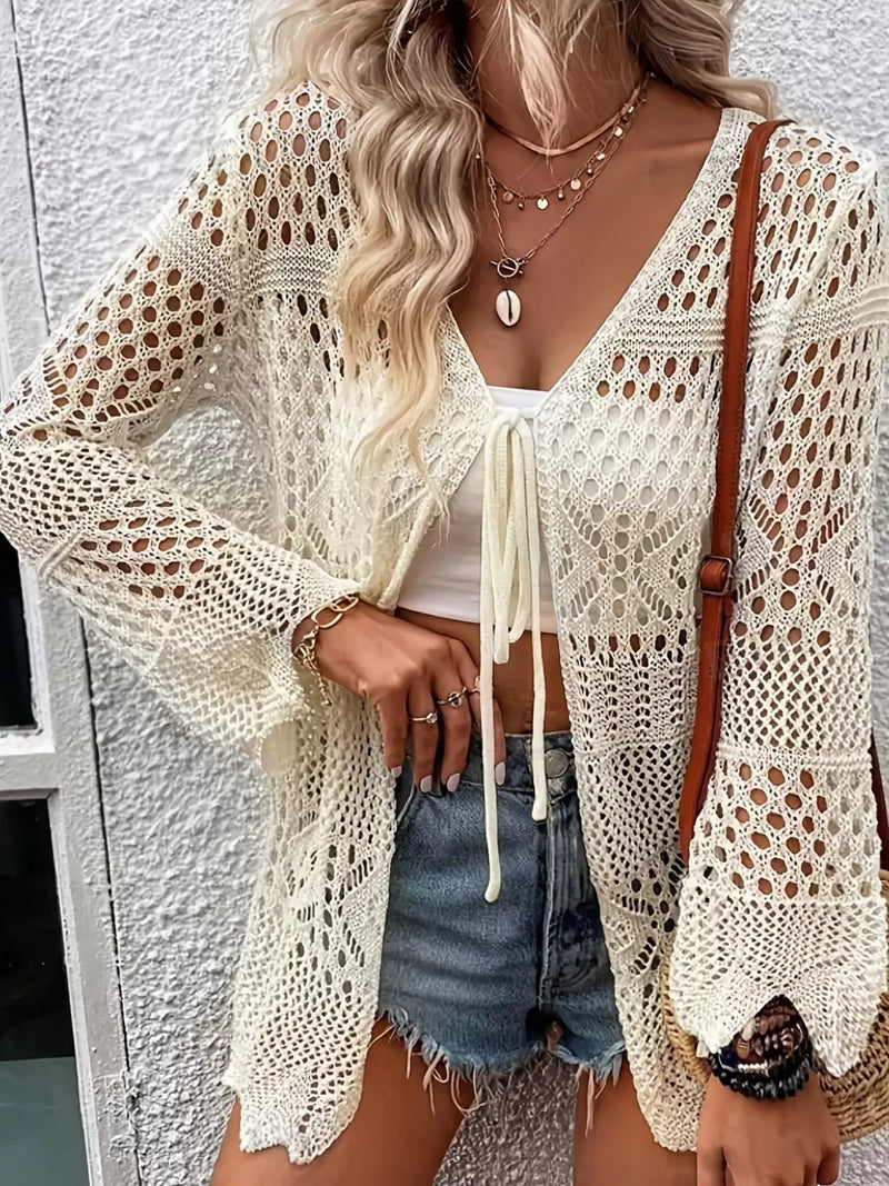 Tie Front Crochet Cardigan Secondary image
