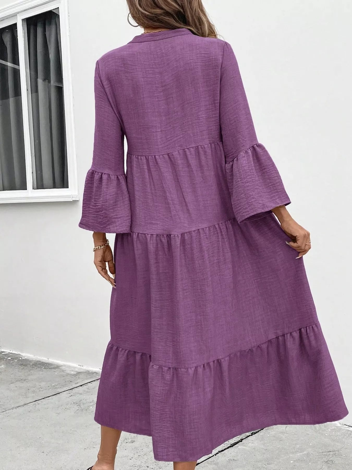 Ruffle Hem Button Front Dress Secondary image