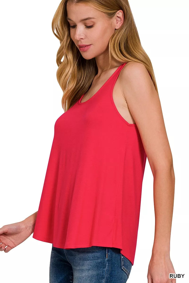 Zenana Flowy Hem Rayon Tank Secondary image