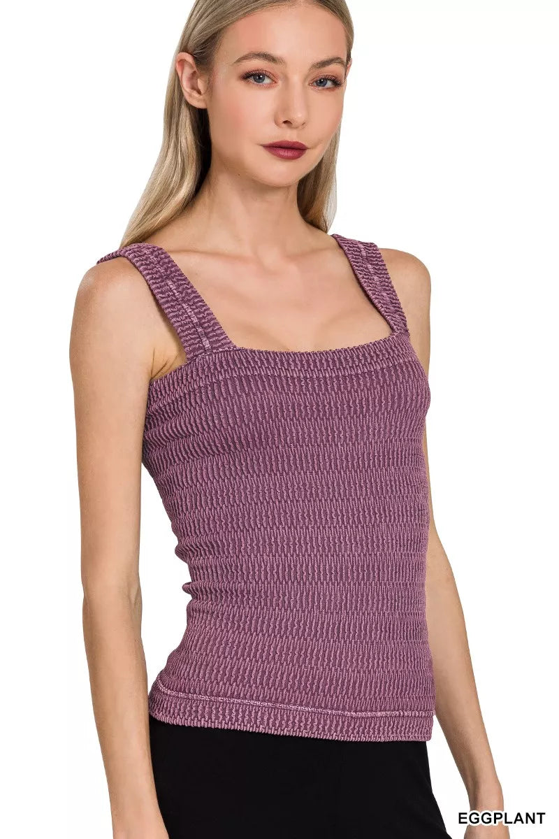 Zenana Winkle Stone Washed Tank Top Secondary image