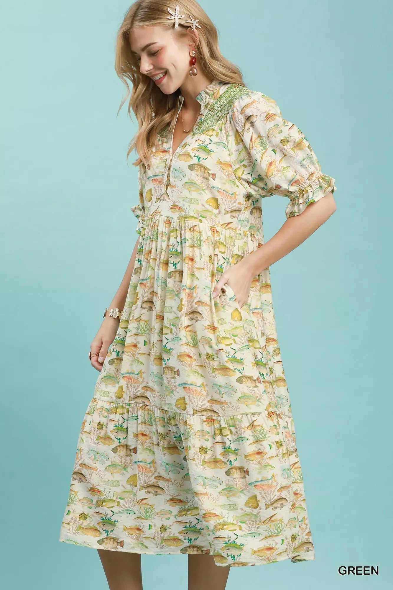Umgee Print Midi Dress Secondary image