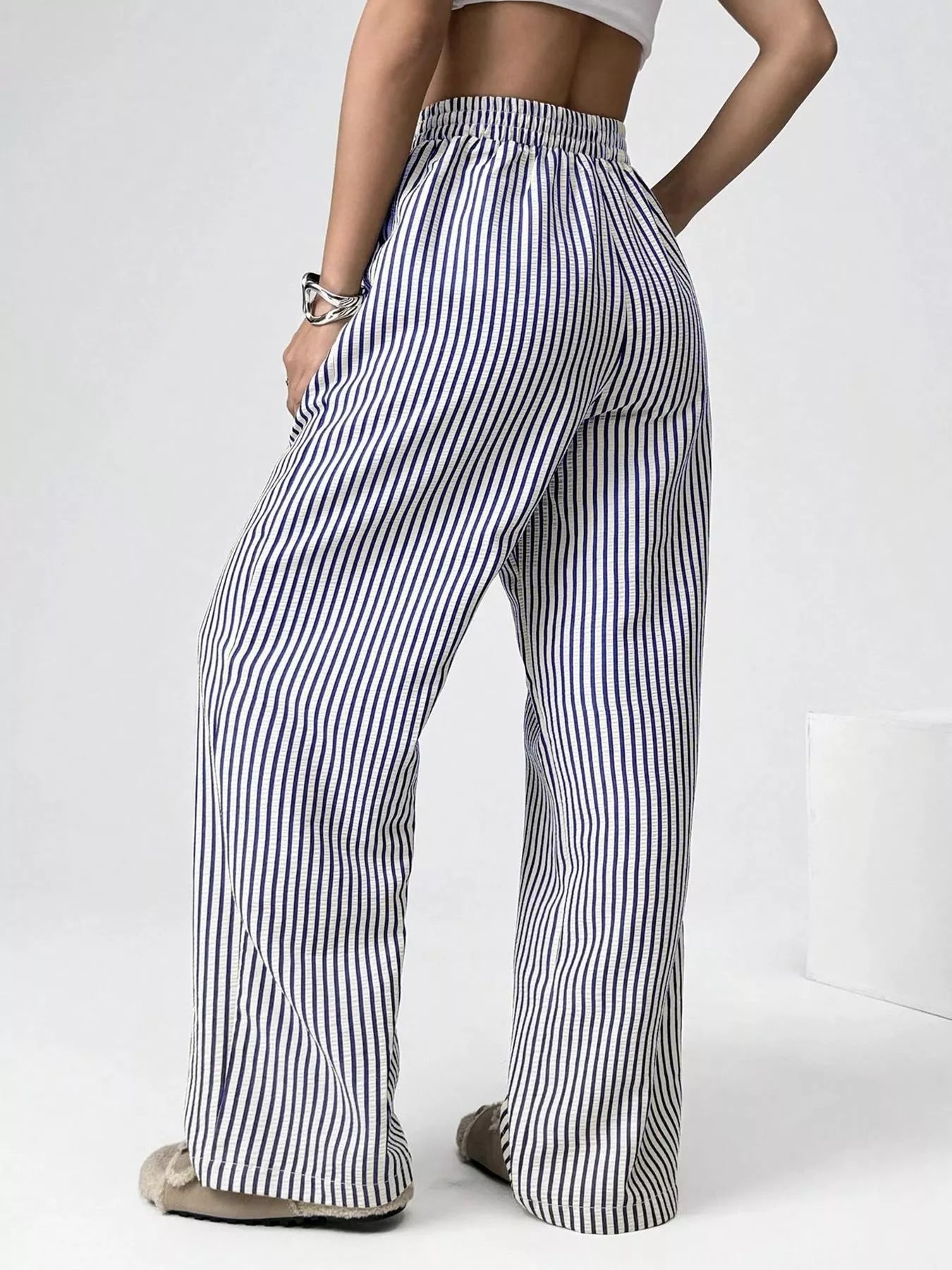 Striped High-Waisted Pants Secondary image