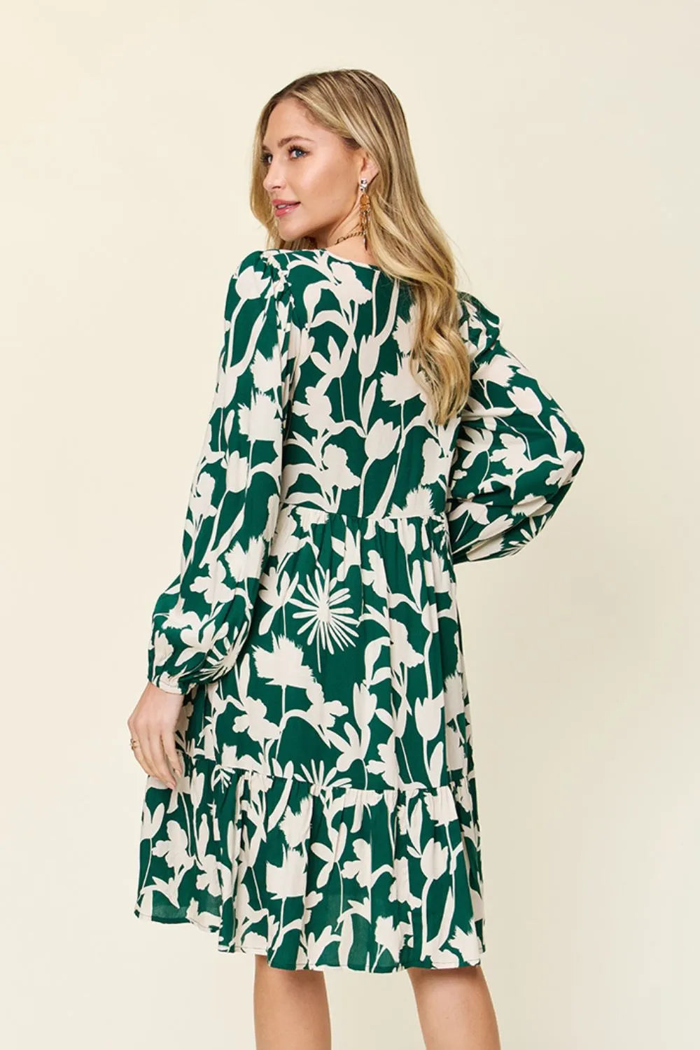 Double Take Printed Ruffle Hem Dress Secondary image