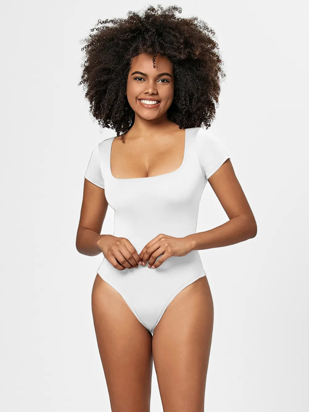 Square Neck Short Sleeve Bodysuit Secondary image