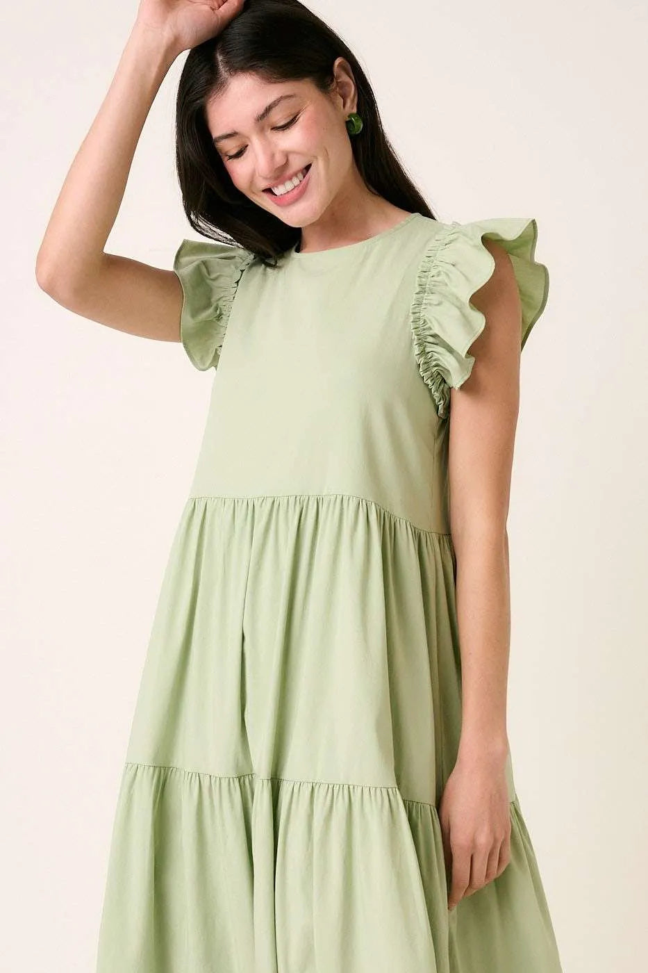 Mittoshop Ruffle Short Sleeve Tiered Maxi Dress Secondary image