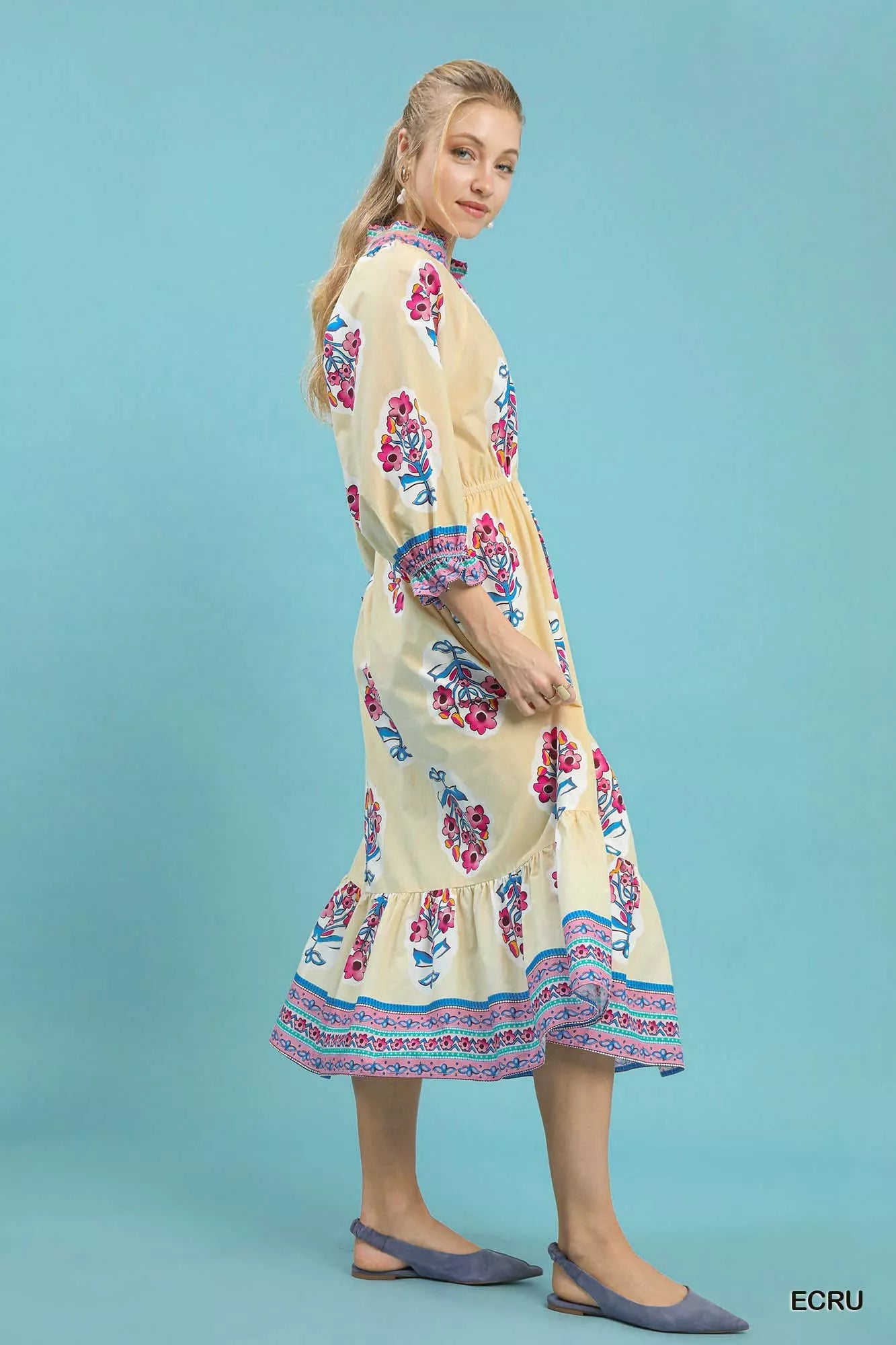 Umgee Flower Patch Midi Dress Secondary image