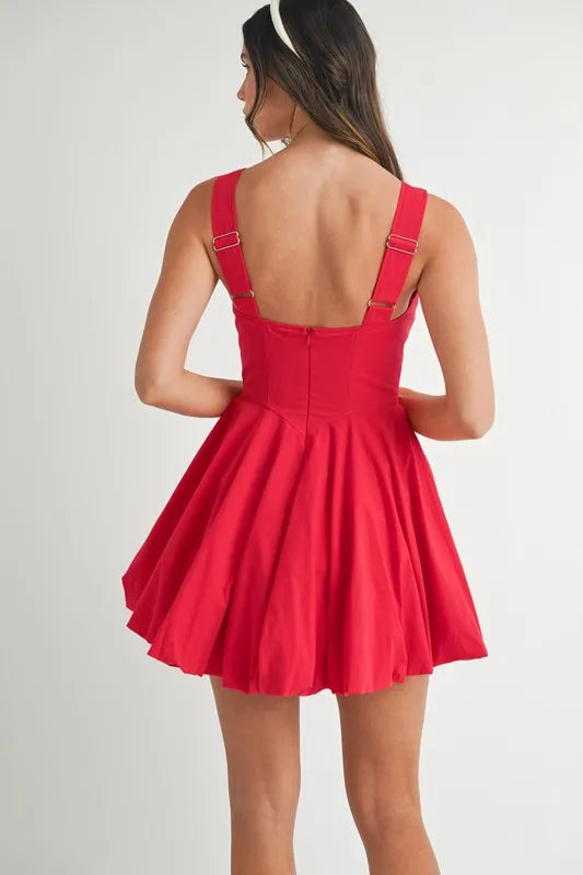 MABLE Poplin Square Neckline Bubble Mini Dress Secondary image