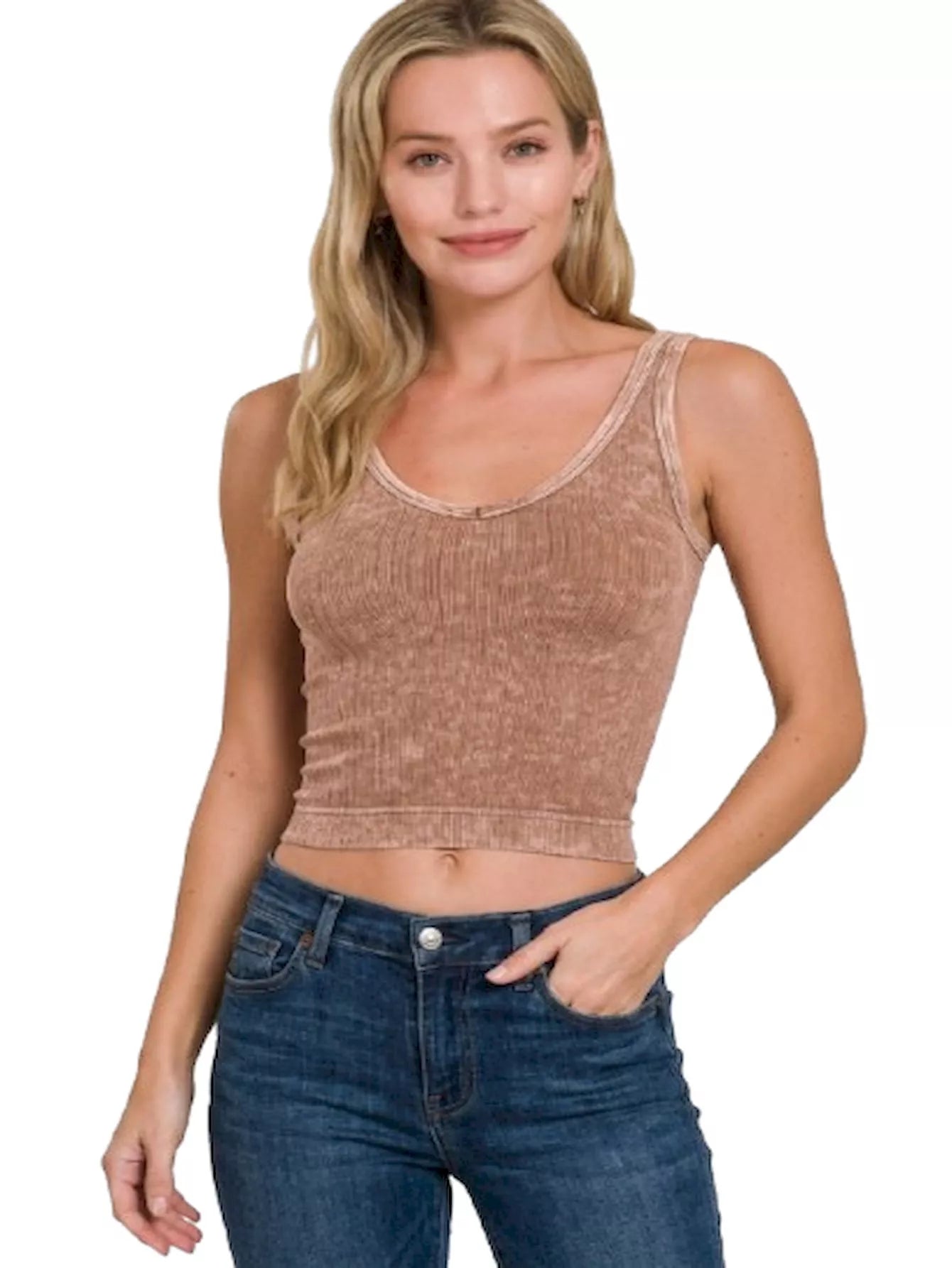 Zenana Cropped V-neck Tank Top Secondary image